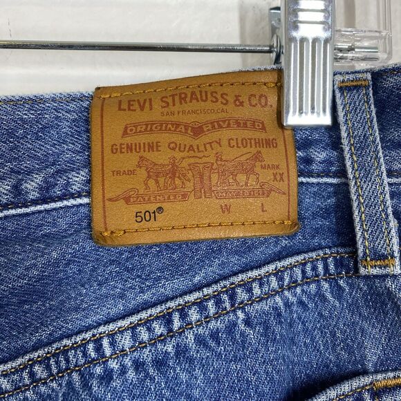 Levi's 501 XX Big E Womens Jogger Denim Jeans Size 28 Medium Wash Hipster Grunge - Picture 10 of 15
